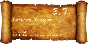 Berkics Tivadar névjegykártya